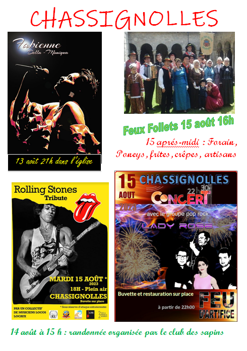 Festivités de cet été à CHASSIGNOLLES